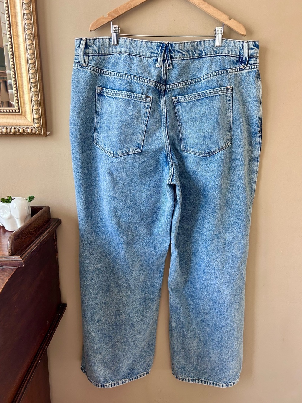 Good American Wide Leg Good Ease Solution Denim Jeans Size 15 - Picture 4 of 12